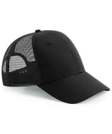 Recycled urbanwear 6-panel snapback trucker — Black