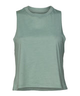 Women's racerback cropped tank — Heather Dusty Blue