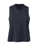 Women's racerback cropped tank — Heather Navy