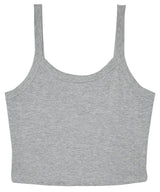Women’s micro rib spaghetti strap tank — Athletic Heather