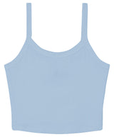 Women’s micro rib spaghetti strap tank — Solid Baby Blue Blend