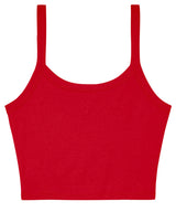 Women’s micro rib spaghetti strap tank — Solid Red Blend