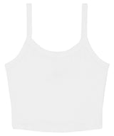 Women’s micro rib spaghetti strap tank — Solid White Blend