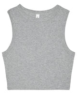 Women’s micro rib muscle crop tank — Athletic Heather