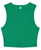 Women’s micro rib muscle crop tank — Solid Kelly Blend