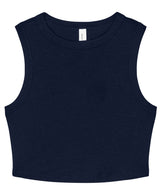 Women’s micro rib muscle crop tank — Solid Navy Blend