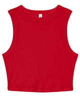 Women’s micro rib muscle crop tank — Solid Red Blend
