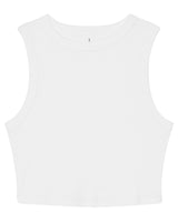 Women’s micro rib muscle crop tank — Solid White Blend