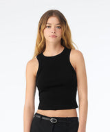 Women’s micro rib racer tank — lifestyle
