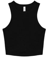 Women’s micro rib racer tank — Solid Black Blend
