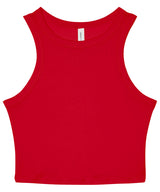 Women’s micro rib racer tank — Solid Red Blend