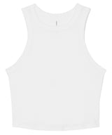 Women’s micro rib racer tank — Solid White Blend