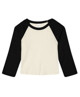 Women’s micro rib 3/4 raglan baby t-shirt — Natural/Black