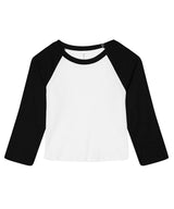 Women’s micro rib 3/4 raglan baby t-shirt — White/Black
