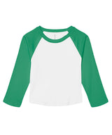 Women’s micro rib 3/4 raglan baby t-shirt — White/Kelly