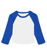 Women’s micro rib 3/4 raglan baby t-shirt — White/True Royal