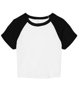 Women’s micro rib raglan baby t-shirt — White/Black