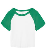 Women’s micro rib raglan baby t-shirt — White/Kelly