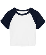 Women’s micro rib raglan baby t-shirt — White/Navy