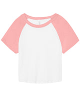 Women’s micro rib raglan baby t-shirt — White/Pink