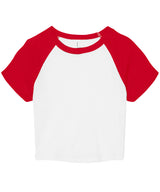 Women’s micro rib raglan baby t-shirt — White/Red