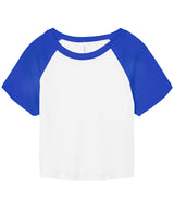 Women’s micro rib raglan baby t-shirt — White/True Royal