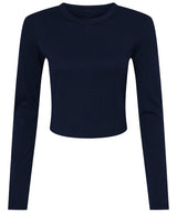 Women’s micro rib long sleeve baby t-shirt — Solid Navy Blend