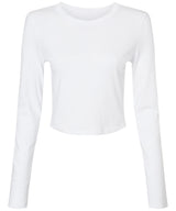 Women’s micro rib long sleeve baby t-shirt — Solid White Blend