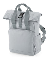 Recycled mini twin handle roll-top backpack — Light Grey