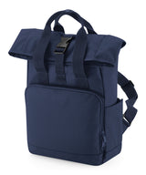 Recycled mini twin handle roll-top backpack — Navy Dusk