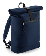 Recycled rolled-top backpack — Navy