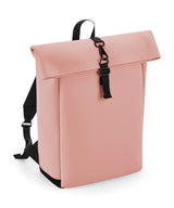 Matte PU rolltop backpack — Nude Pink