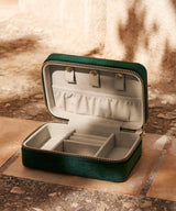 Velvet travel jewellery box — lifestyle