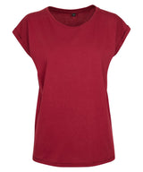 Women's extended shoulder tee — Burgundy*†