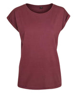 Women's extended shoulder tee — Cherry*†