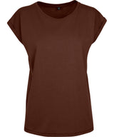 Women's extended shoulder tee — Chocolate Brown*†
