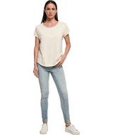Women's long slub tee — lifestyle