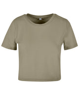 Women's cropped tee — Pale Olive