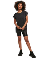Women's acid washed extended shoulder tee — lifestyle