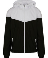 Two-tone tech windrunner jacket — Black/White