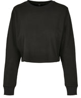 Women’s terry cropped crew — Black