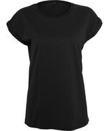 Women's organic extended shoulder tee — Black