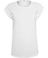 Women's organic extended shoulder tee — White