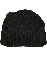 Recycled yarn fisherman beanie — Black