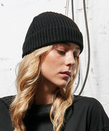 Recycled yarn fisherman beanie — lifestyle
