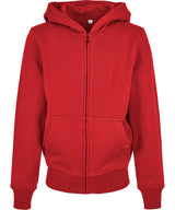 Organic kids basic zip hoodie — City Red