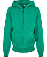 Organic kids basic zip hoodie — Grass Green
