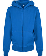 Organic kids basic zip hoodie — Intense Blue
