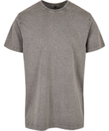 Acid washed round neck tee — Asphalt