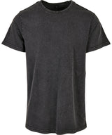 Acid washed round neck tee — Black